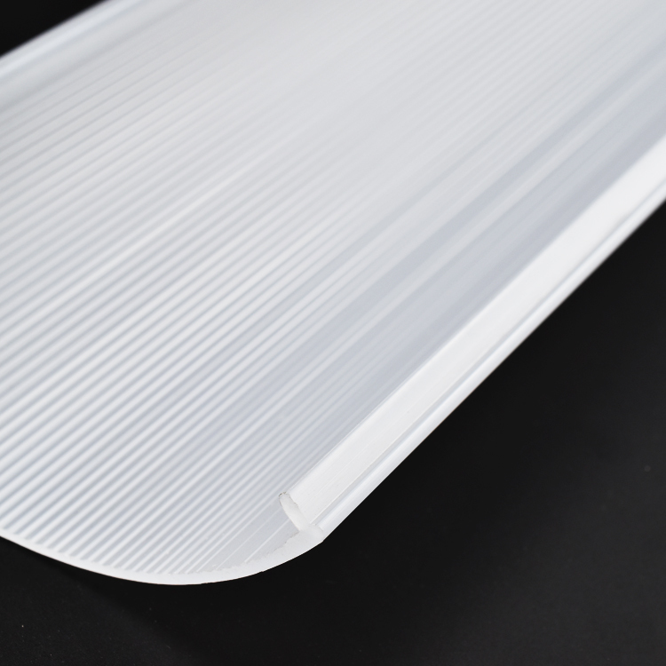 Custom White U Shape PC Lighting Cover Replacement Curved Ribbed Lighting Cover Profile Light Diffusers Extruded Long Plastic Fluorescent Light Covers