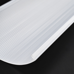 Custom White U Shape PC Lighting Cover Replacement Curved Ribbed Lighting Cover Profile Light Diffusers Extruded Long Plastic Fluorescent Light Covers