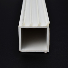 White Square PVC Plastic Pipe Soft and Rigid Co-Extrusion Ribbed Square Profile PVC Seal Strips For Glass Door Window