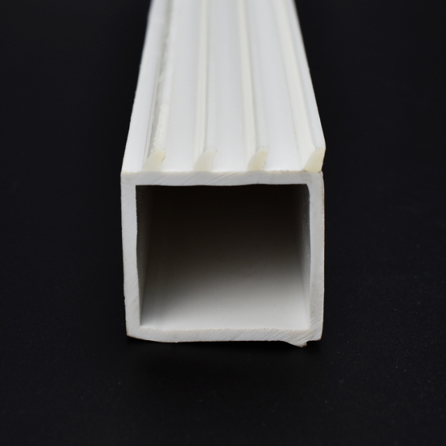 White Square PVC Plastic Pipe Soft and Rigid Co-Extrusion Ribbed Square Profile PVC Seal Strips For Glass Door Window