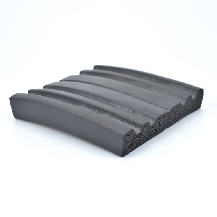 Custom Black Expanding Ribbed Foam Seal Tape Insulation Strips With Adhesive Backing