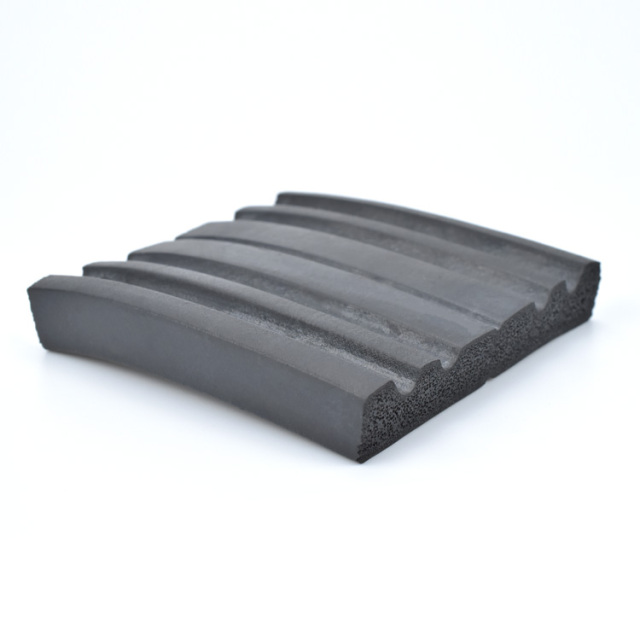 Custom Black Expanding Ribbed Foam Seal Tape Insulation Strips With Adhesive Backing