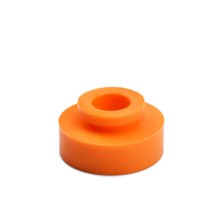 OEM Precision Orange Flanged Rubber Bushing Rubber Shoulder Washer Silicone Bushings