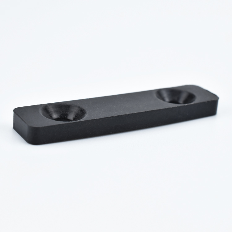Customizable Solid Rectangular Buffer Vibration Isolation Rubber Door Stops Buffer With Mounting Holes