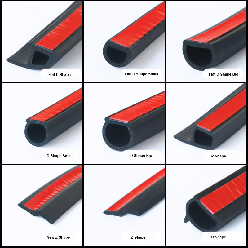 3M Adhesive Backed Rubber Strips EPDM Car Door Seal D Shape 3M Profiles With Adhesive