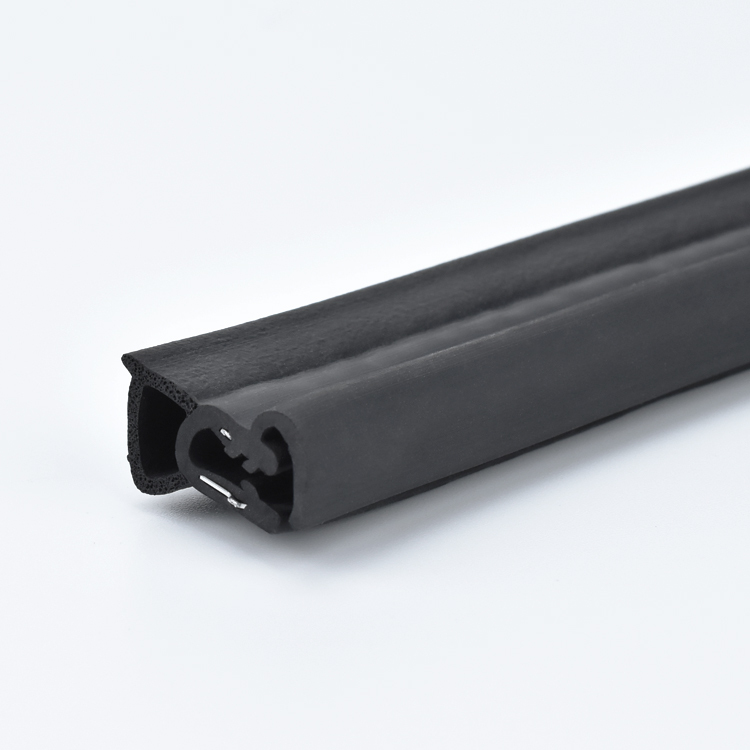 Co-Extruded Black EPDM Edge Trim Custom Solid and Sponge Rubber Trim Seal U Channel Auto Weather Stripping Self-grip Top Seal Profiles For Car