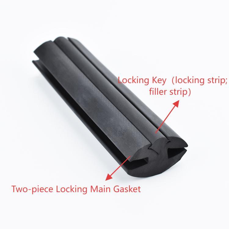 Two-piece locking gasket strips