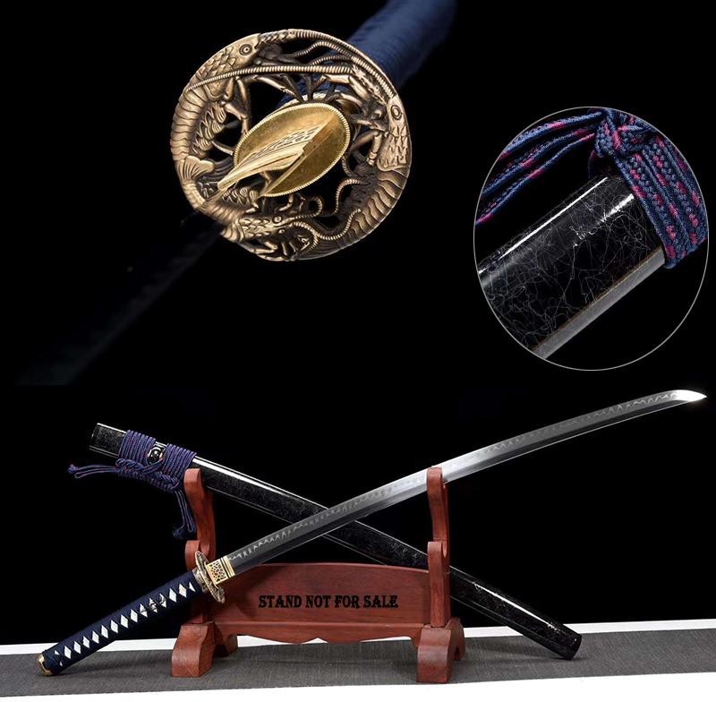 41 INCH HANDMADE SAMURAI KATANA- HIGH QUALITY-FULL TANG T10 STEEL CLAY TEMPERED【COLLECTION & COMBAT】