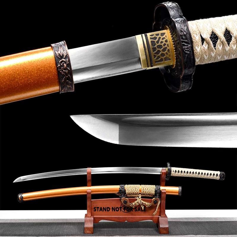 41 INCH HANDMADE SAMURAI TACHI-FULL TANG- 1060 HIGH CARBON STEEL【ECONOMIC & COMBAT】