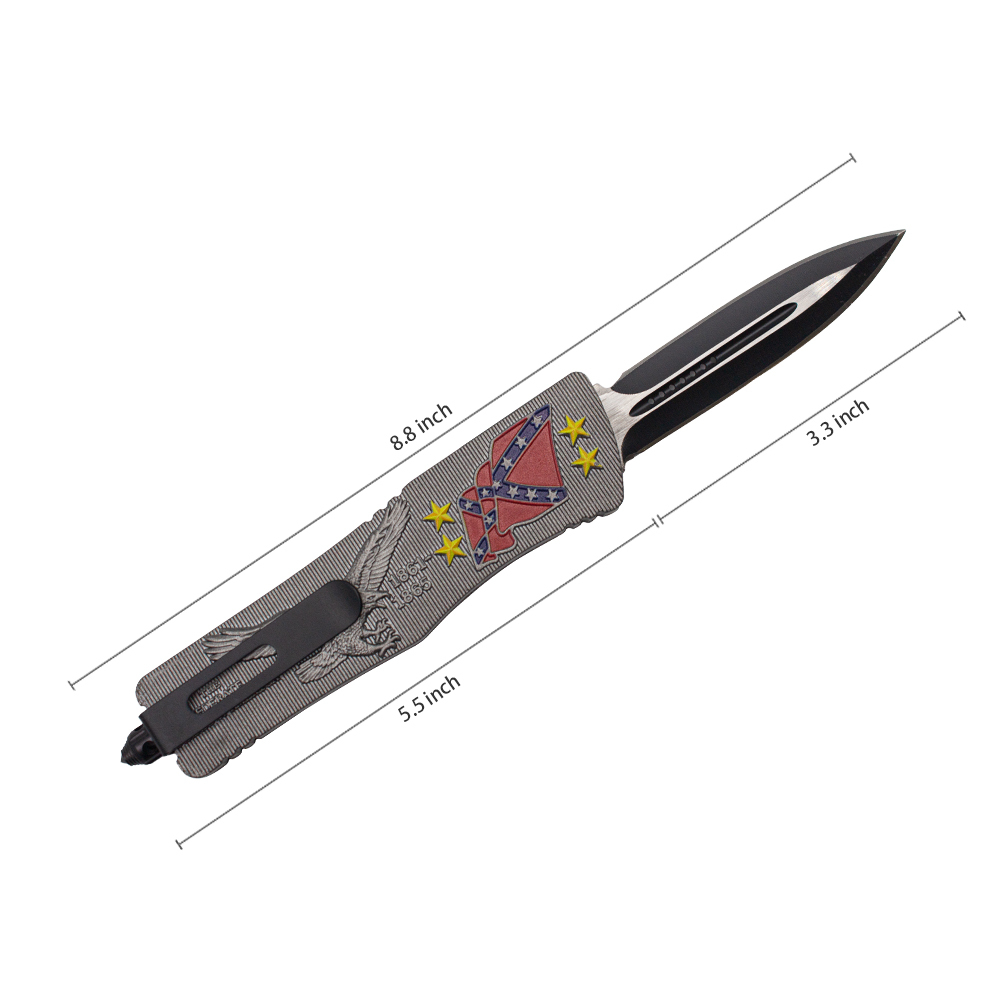 8.8 Inch Outdoor Combat Otf Knife - Usa Flag Automatic Knife