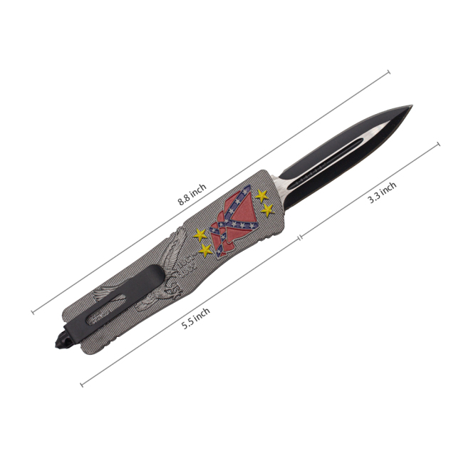 8.8 Inch Outdoor Combat Otf Knife - Usa Flag Automatic Knife