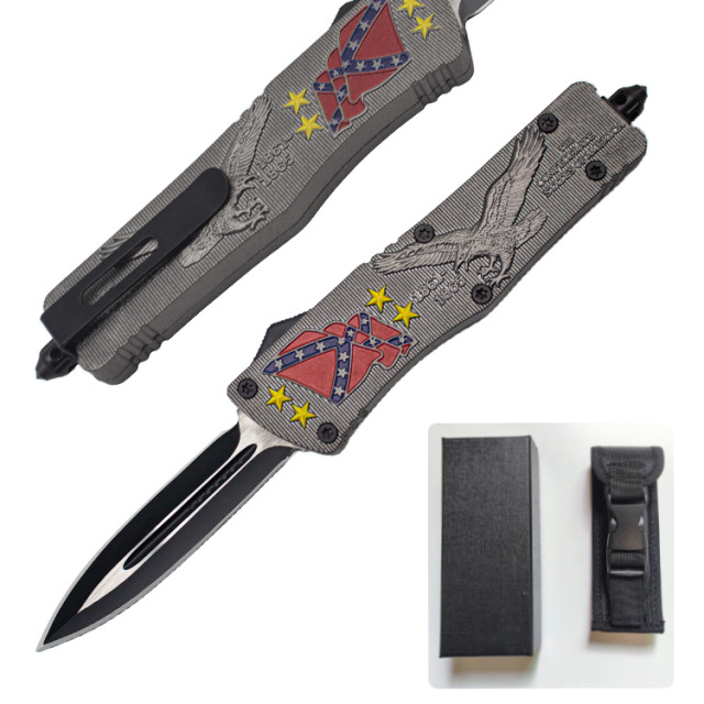 8.8 Inch Outdoor Combat Otf Knife - Usa Flag Automatic Knife