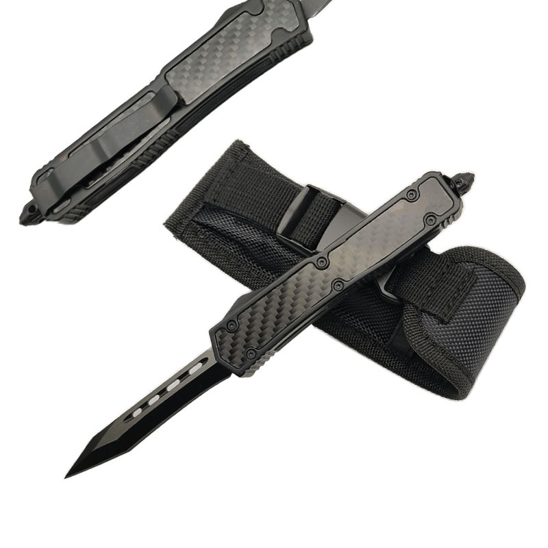 Combat Automatic Knife With 8.6 Inch Lightweight Carbon Fiber Handle