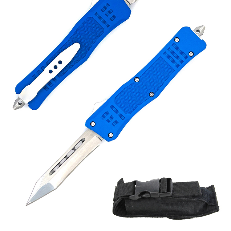 Oem 7 Inch Small Automatic Knife - Blue Handle Outdoor Camping Otf Knife