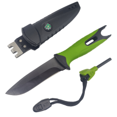 9.5-Inch Outdoor Camping Fixed Blade Knife with 420 Stainless Steel Drop Point Blade and ABS Plastic & Rubber Handle