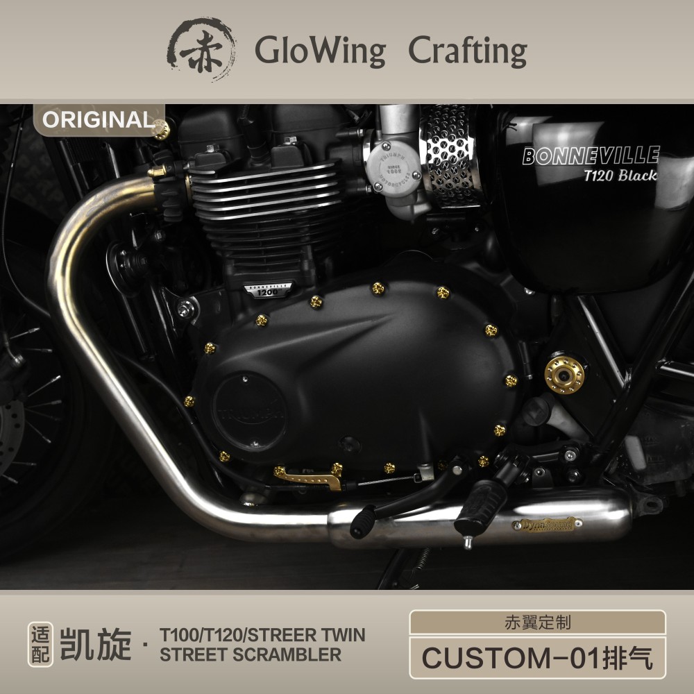Glowing™ TRIUMPH Bonneville Morden-Classic Straight-through Sport Short Exhaust