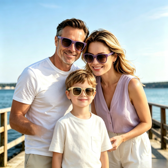 Family Set | Portable TR90 Foldble Injection Kids Sunglasses for kids and parents