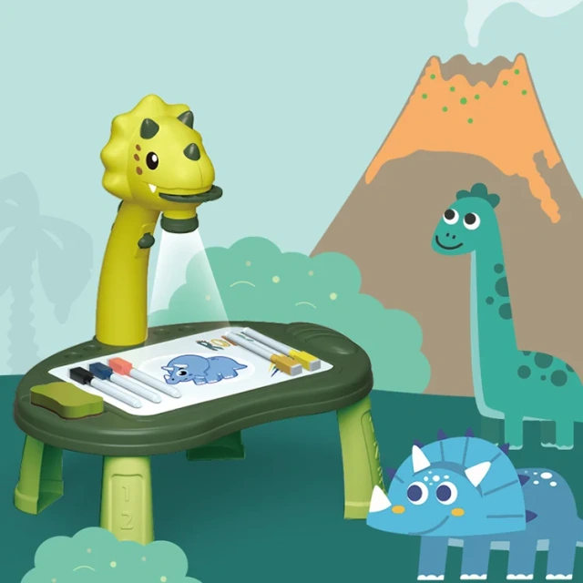 Kids learning game dinosaur projection drawing board table toy educational writing board play set