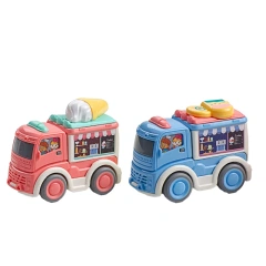 2PCS plastic pull back touring cars toy set mini cartoon cars for children