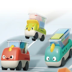 mini plastic dinosaur truck toy building block truck toy educational block toy for kids