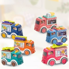 2PCS plastic pull back touring cars toy set mini cartoon cars for children