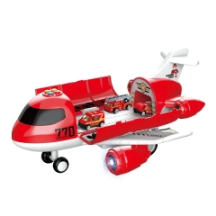 airplane toy with alloy fire vehicle toy set DIY storage airplane toy set