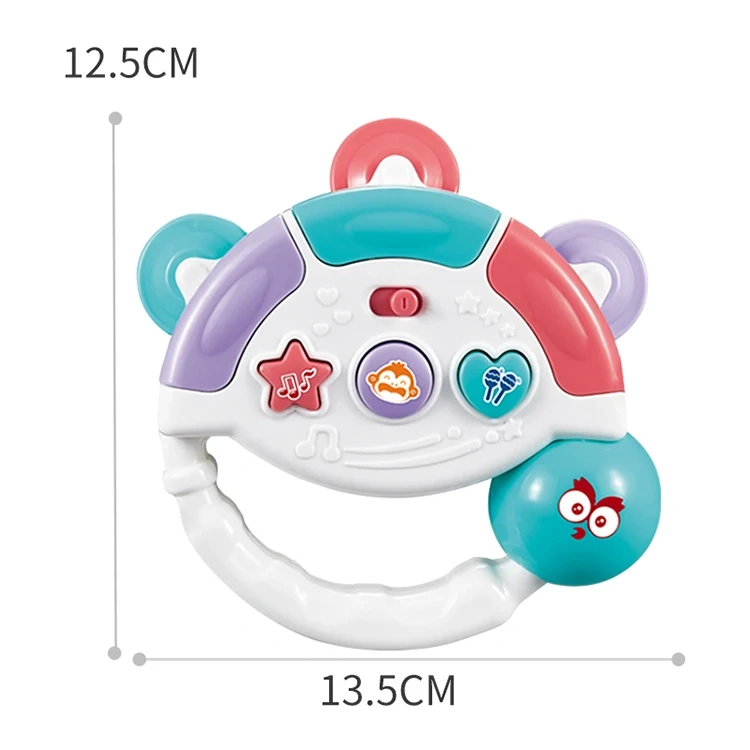 ABS Mini dessin animé pingouin bébé musical éducatif en plastique bébé hochet jouets pour enfants
