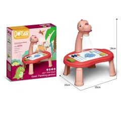 Children's projection dinosaur painting table, erasable graffiti drawing board early toy educational