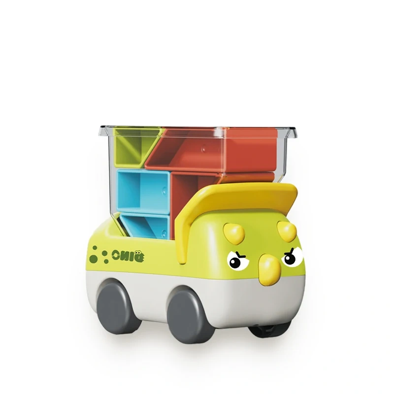 mini plastic dinosaur truck toy building block truck toy educational block toy for kids
