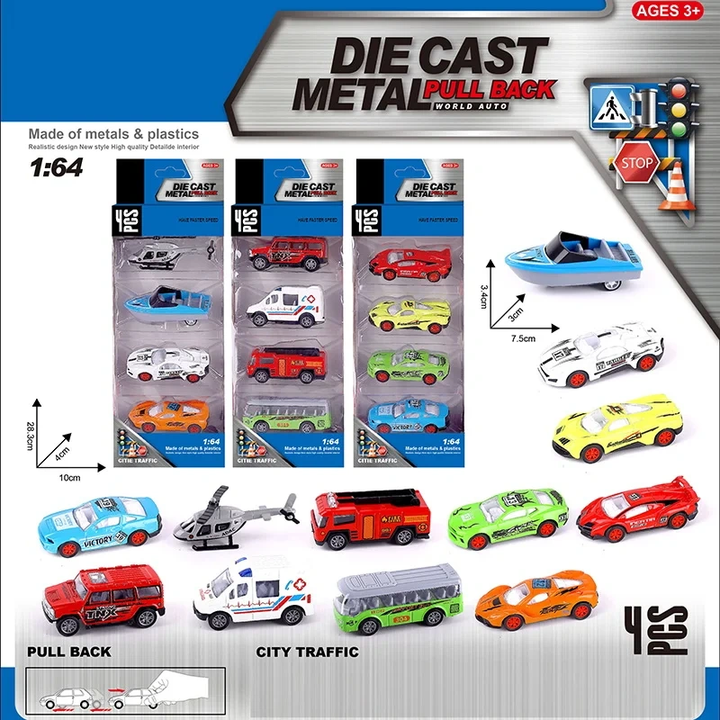 4pcs die cast military vehicle toy set 12 style cars assorted metal military toy car educational alloy car for children