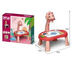 Kids learning game dinosaur projection drawing board table toy educational writing board play set