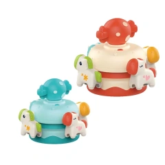 Baby merry-go-round music box toy plastic cartoon horse wind up music box toys