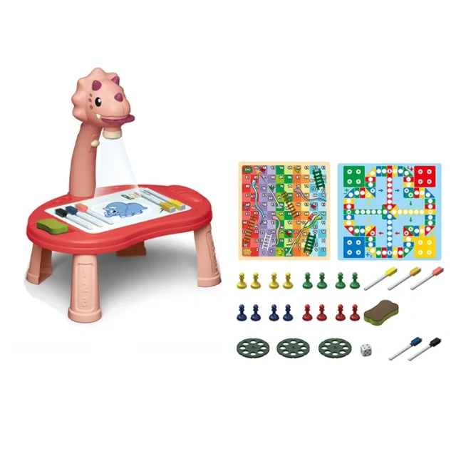 Kids learning game dinosaur projection drawing board table toy educational writing board play set