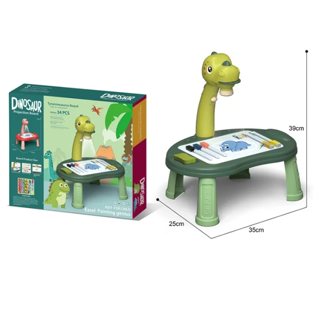 Children's projection dinosaur painting table, erasable graffiti drawing board early toy educational