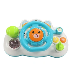 New design plastic electric simulation steering wheel toy baby kids music learning infant toys