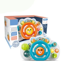 New design plastic electric simulation steering wheel toy baby kids music learning infant toys