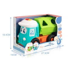 Baby cartoon garbage truck with light and music educational toys for children
