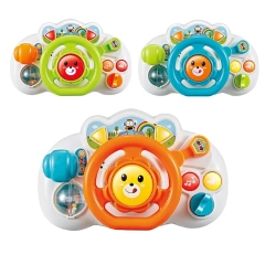 New design plastic electric simulation steering wheel toy baby kids music learning infant toys