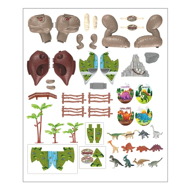 46pcs plastic dinosaur toy set sliding tyrannosaurs dinosaur toy set educational toys for children