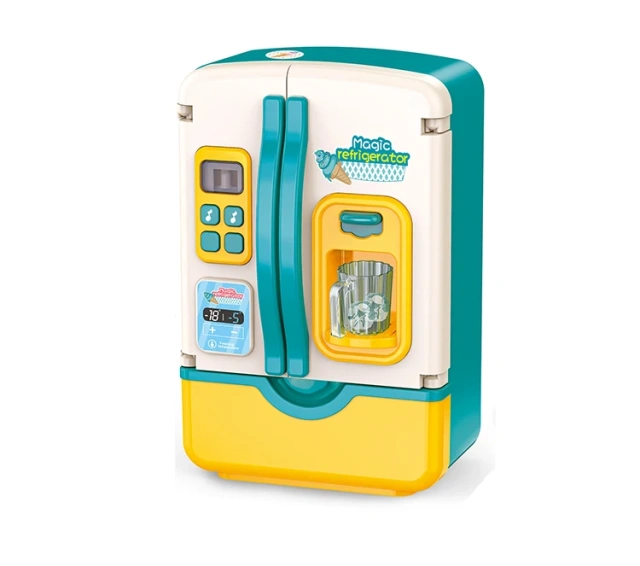 Plastic multiple function refrigerator spraying refrigerator with sound and light play house kitchen toy set