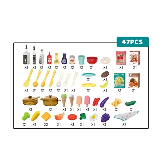 47pcs 82cm big kitchen toy set plastic  spraying kitchen toy with light and sound educational kitchen toys for children