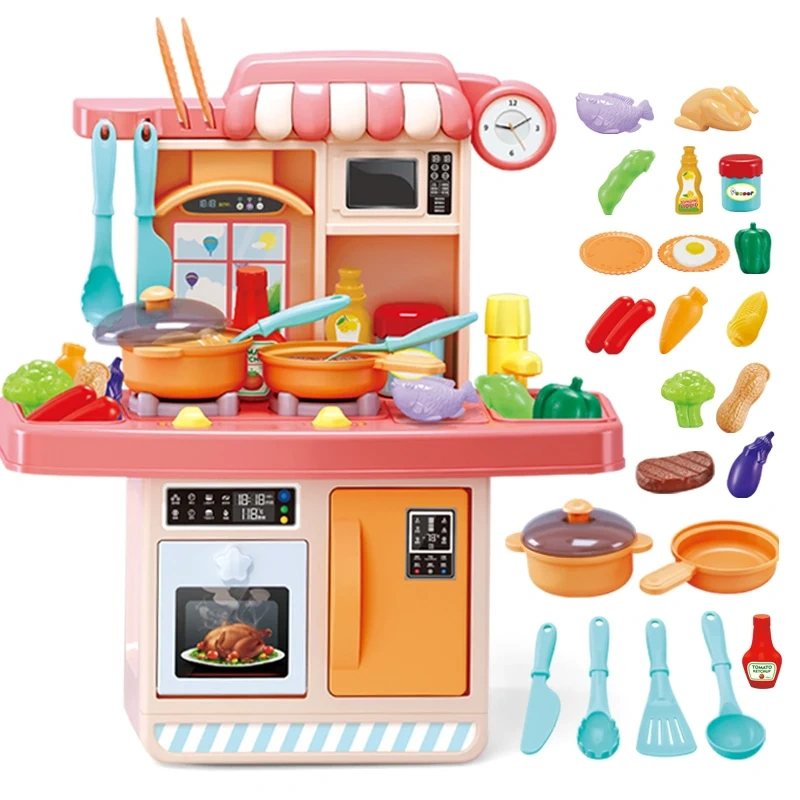 Kitchen Play set 23Pcs role play  Kitchen Set  Kitchen Toys educational play house toy with Lights and Sounds toys for children