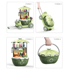 4 in 1 DIY supermarket shopping cart toys educational supermarket toys for children