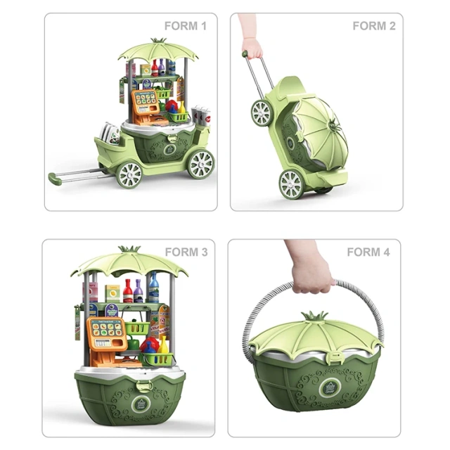 4 in 1 DIY supermarket shopping cart toys educational supermarket toys for children