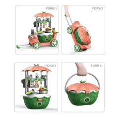 4 in 1 DIY supermarket shopping cart toys educational supermarket toys for children