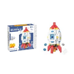 kids plastic building block toys DIY assembly rocket building block toys educational block toys for children