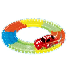 Luminous track toy set DIY assembly plastic slot toy with electric car educational track glow in the dark