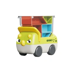 Cartoon dinosaur shape truck plastic block dinosaur truck toy educational building block toy car for kids