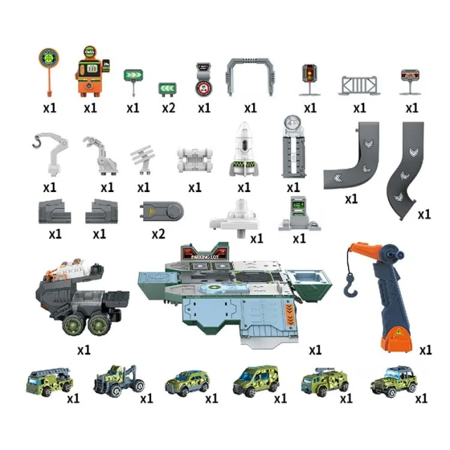 DIY tank track ejection toy set with die cast toy car educational space tank toys for kids