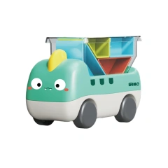 Cartoon dinosaur shape truck plastic block dinosaur truck toy educational building block toy car for kids